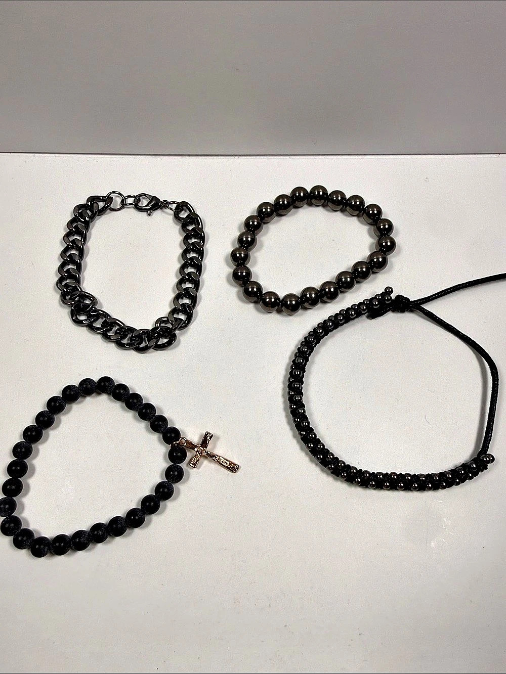 Black Beaded Bracelet Set